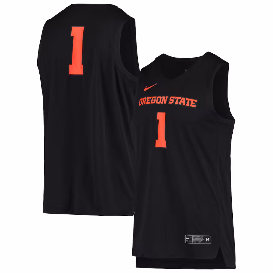#1 Oregon State Beavers Nike Replica Basketball Jersey - Black - Jersey