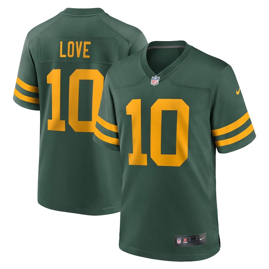 Men's Green Bay Packers Jordan Love Nike Green Alternate Game Jersey - Jersey