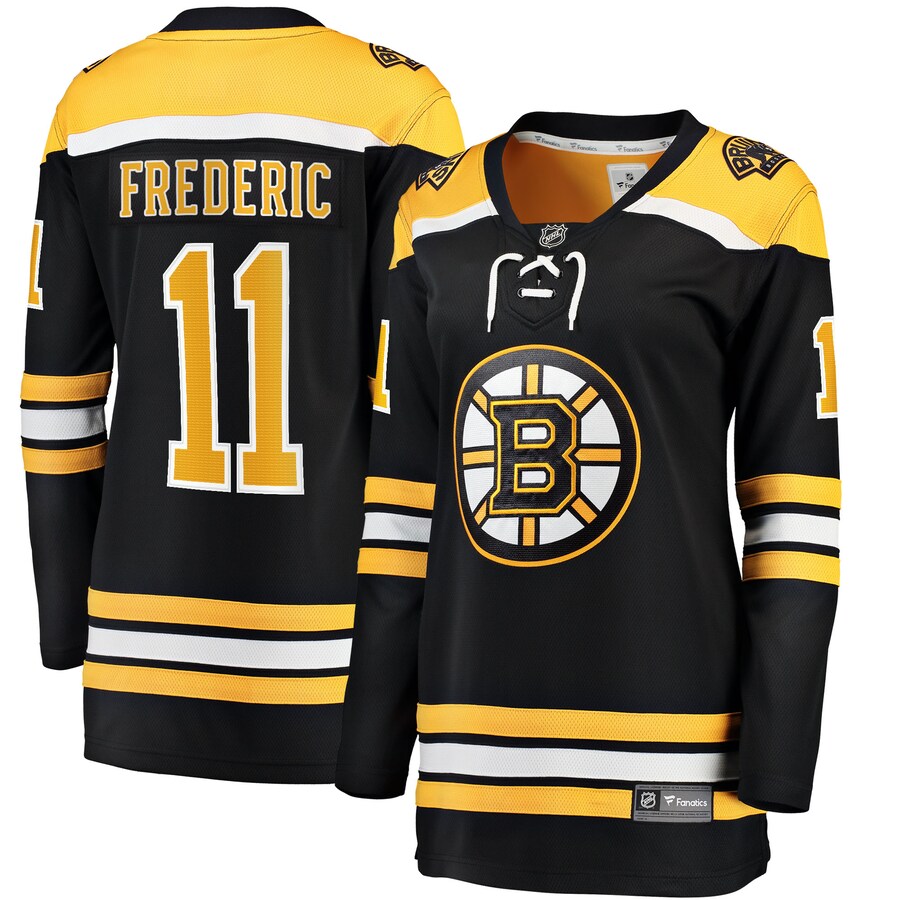 Women's Boston Bruins Trent Frederic Fanatics Branded Black Home Breakaway Player Jersey - Jersey