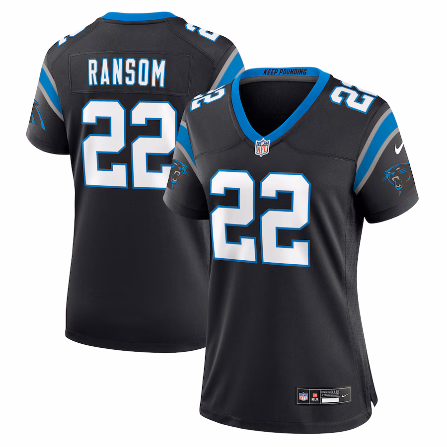 Women's Carolina Panthers Lathan Ransom Nike Black Team Game Jersey - Jersey