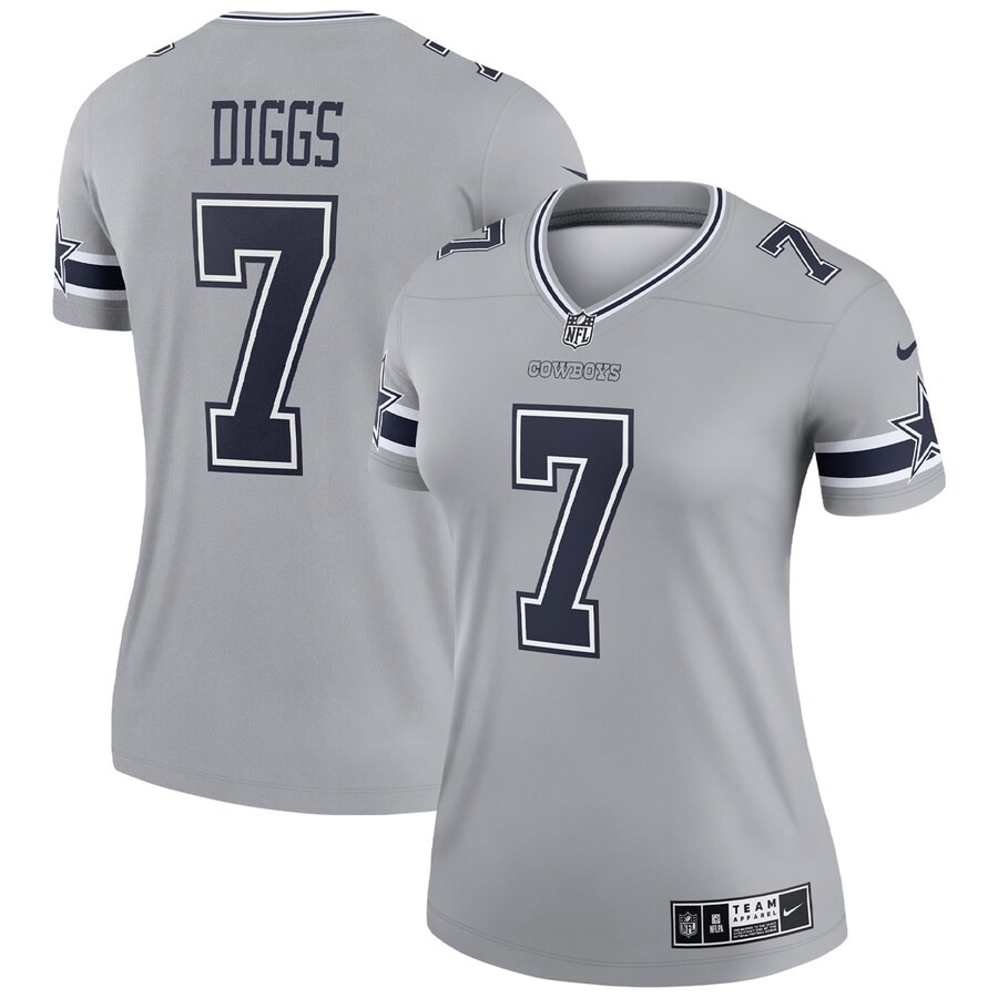 Women's Dallas Cowboys Trevon Diggs Nike Silver Inverted Legend Jersey - Jersey