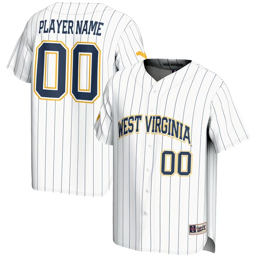 West Virginia Mountaineers GameDay Greats NIL Pick-A-Player Lightweight Baseball Jersey - White - Jersey