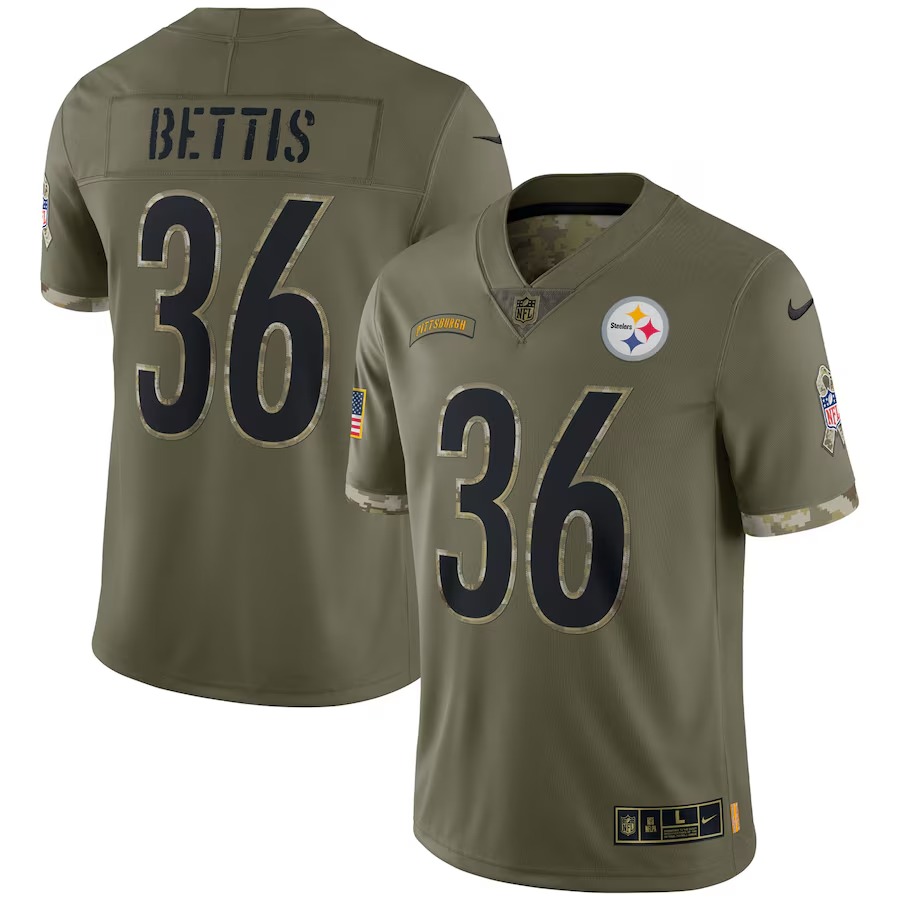 Men's Pittsburgh Steelers Jerome Bettis Nike Olive Salute To Service Retired Player Limited Jersey - Jersey