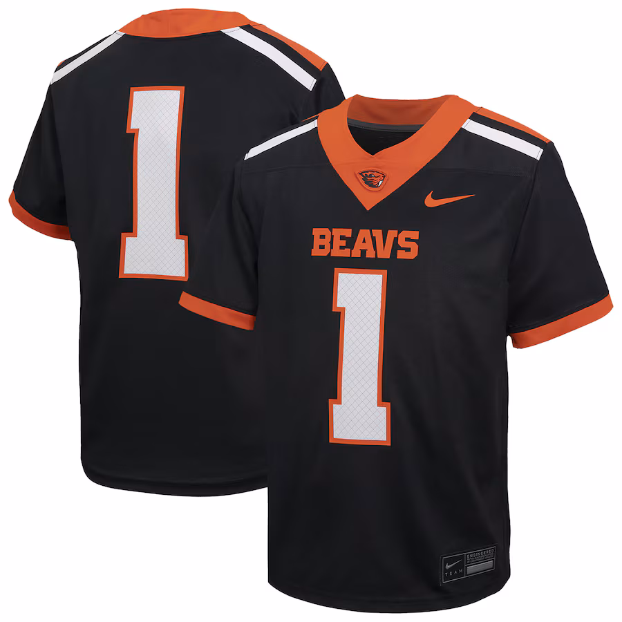 Youth Nike #1 Black Oregon State Beavers Untouchable Football Jersey - Jersey