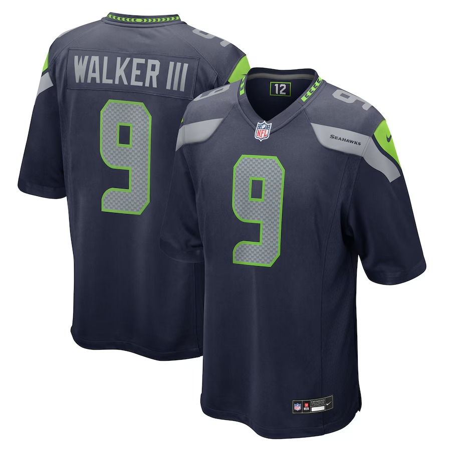 Men's Seattle Seahawks Kenneth Walker III Nike College Navy Team Game Jersey - Jersey