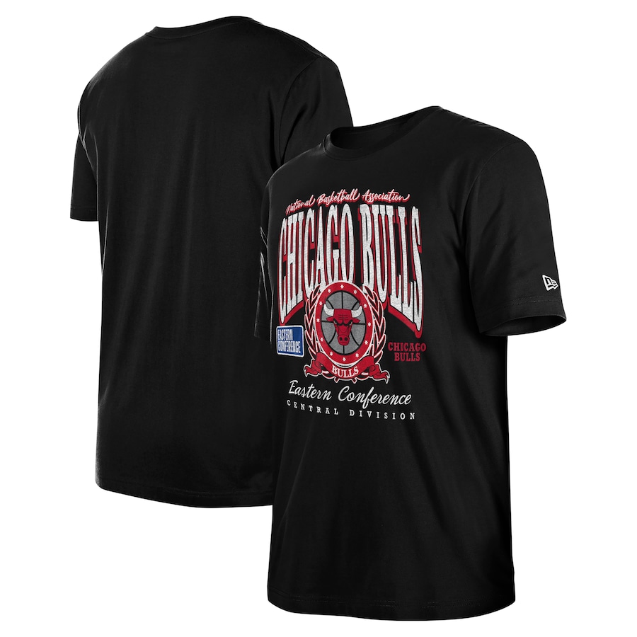Unisex Chicago Bulls  New Era Black Oversized Essentials Boxy T-Shirt - Jersey