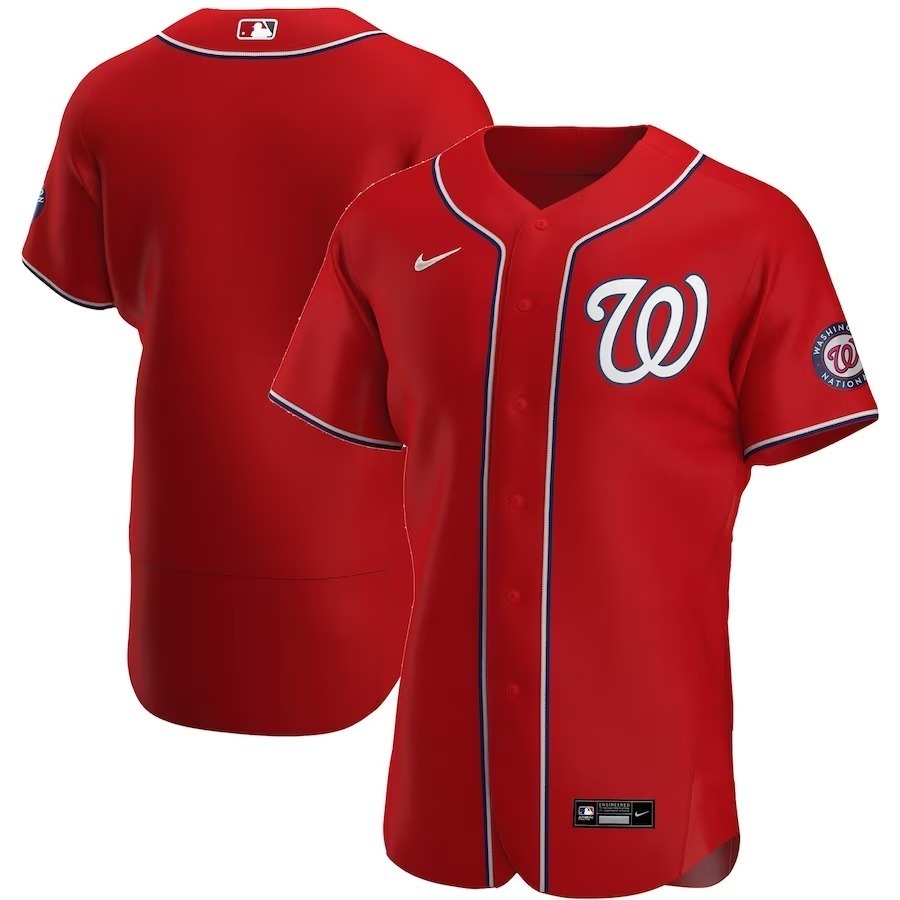 Men's Washington Nationals Nike Red Alternate Authentic Team Jersey - Jersey