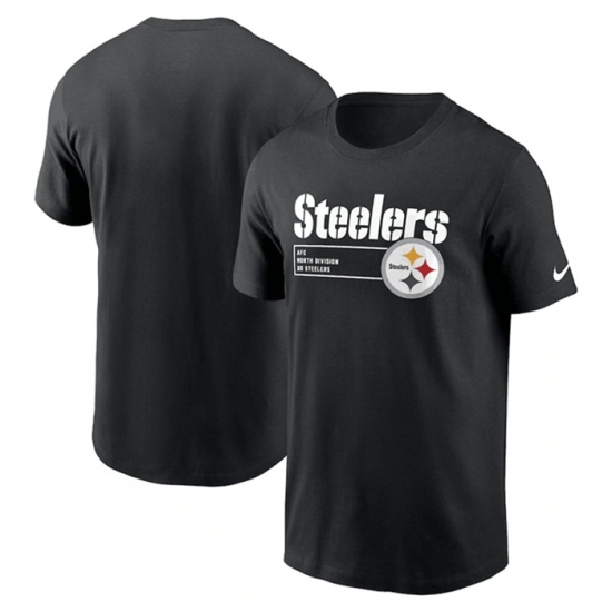 Men's Pittsburgh Steelers Black Division Essential T Shirt - Jersey