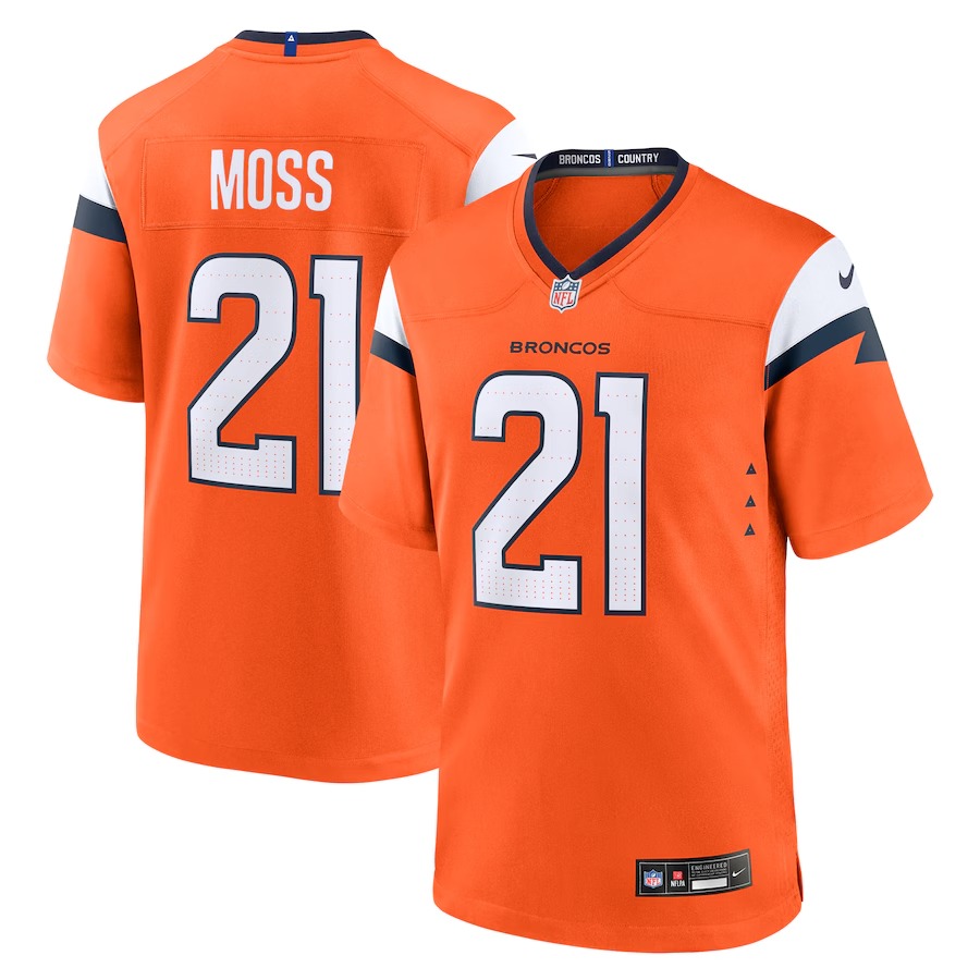 Men's Denver Broncos Riley Moss Nike Orange Team Game Jersey - Jersey