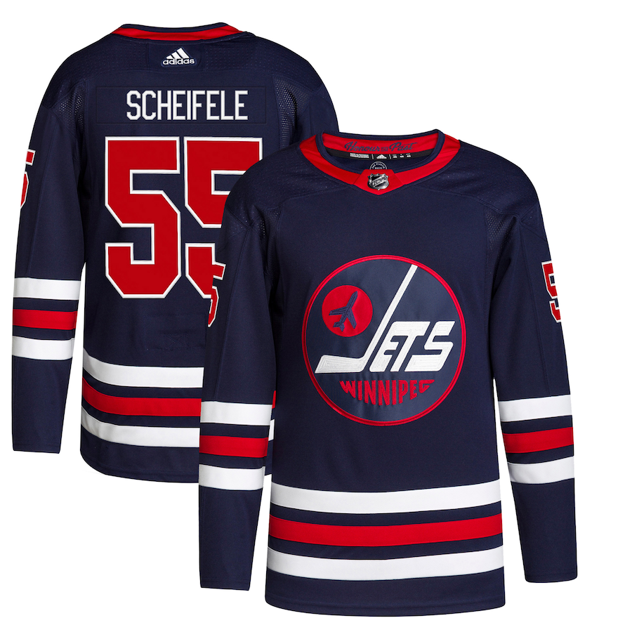 Men's Winnipeg Jets Mark Scheifele adidas Navy Alternate Primegreen Authentic Player Jersey - Jersey
