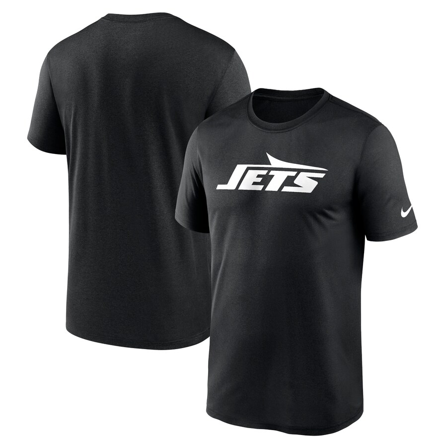 Men's New York Jets Nike Black Primetime Legend Wordmark Performance T-Shirt - Jersey