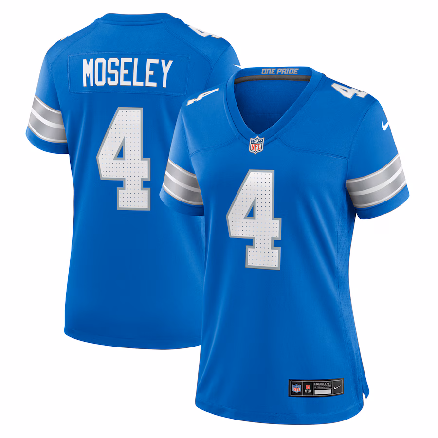 Women's Detroit Lions Emmanuel Moseley Nike Blue Team Game Jersey - Jersey