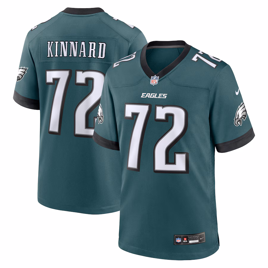 Men's Philadelphia Eagles Darian Kinnard Nike Midnight Green Team Game Jersey - Jersey
