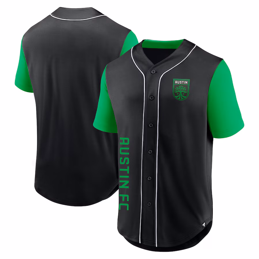 Men's Austin FC Fanatics Black Balance Fashion Baseball Jersey - Jersey