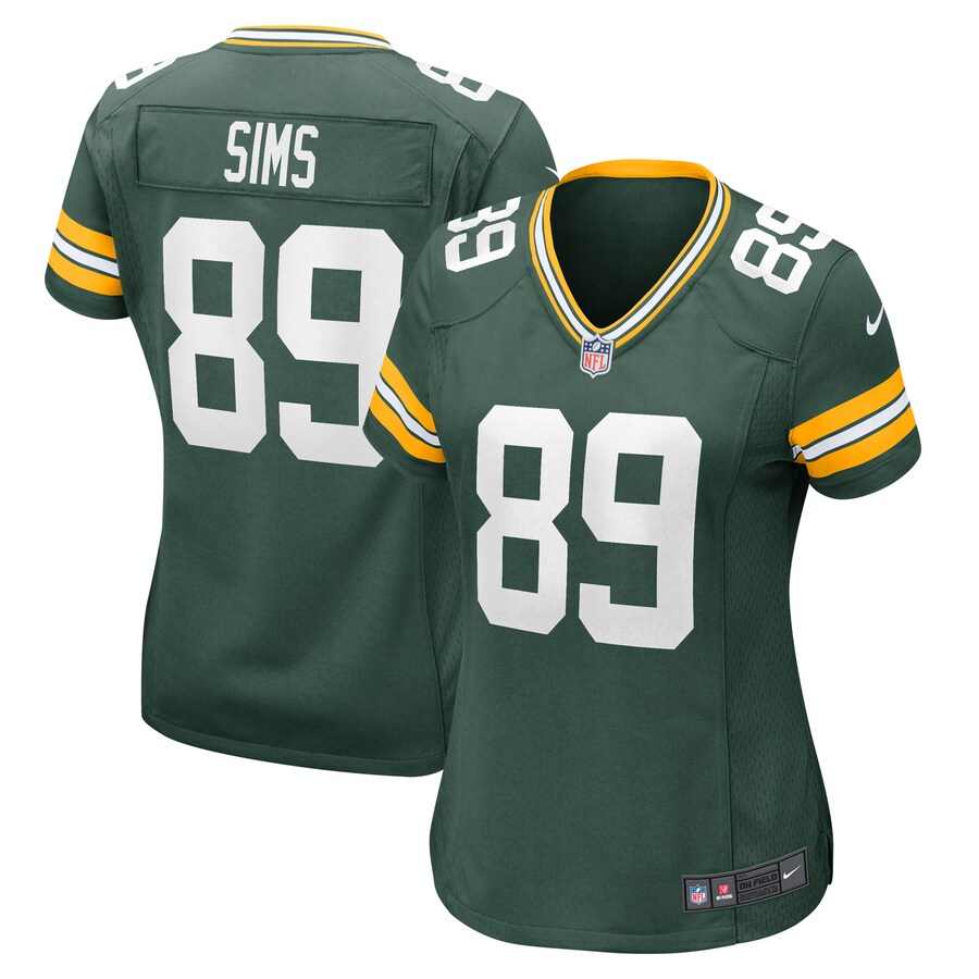 Women's Green Bay Packers Ben Sims Nike  Green Team Game Jersey - Jersey