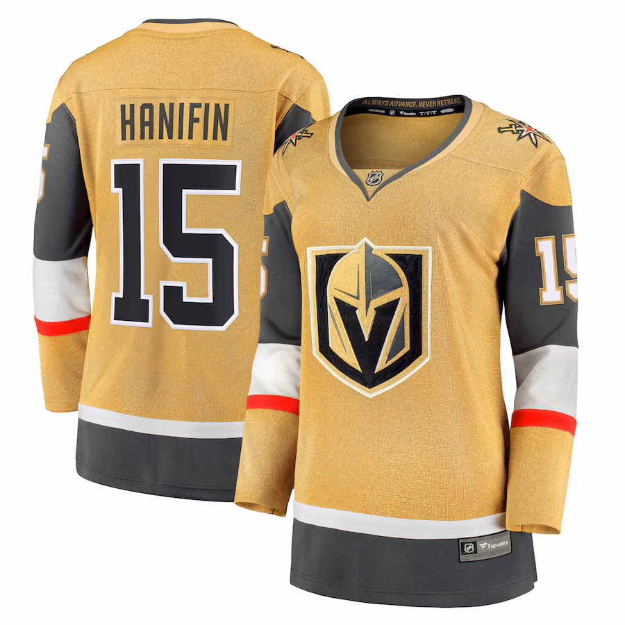 Women's Vegas Golden Knights Noah Hanifin Fanatics Gold Home Breakaway Jersey - Jersey