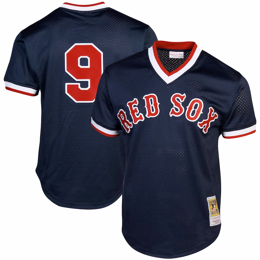 Men's Boston Red Sox Ted Williams Mitchell & Ness Navy Cooperstown Collection Big & Tall Mesh Batting Practice Jersey - Jersey