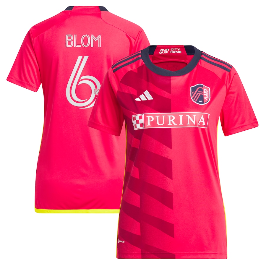 Women's St. Louis City SC Njabulo Blom adidas Red 2023 CITY Kit Replica Jersey - Jersey