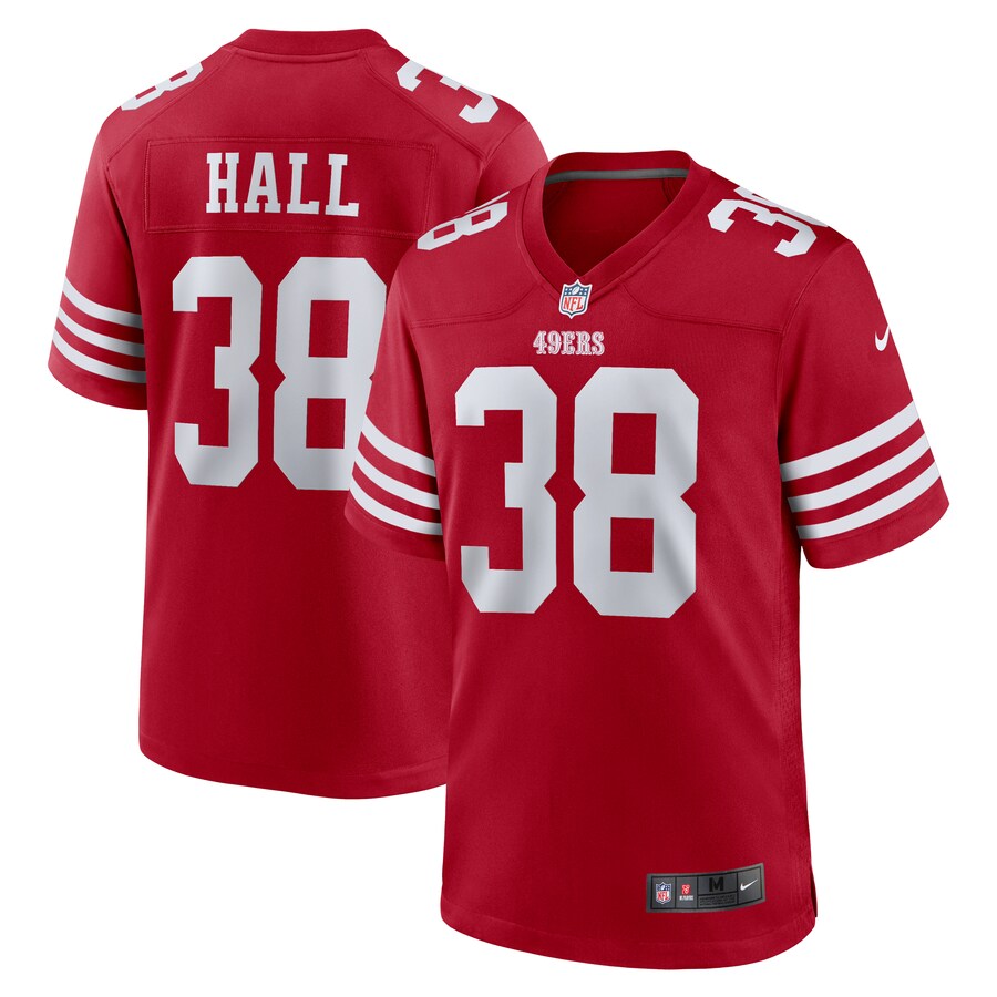 Men's San Francisco 49ers Kemon Hall Nike  Scarlet Team Game Jersey - Jersey