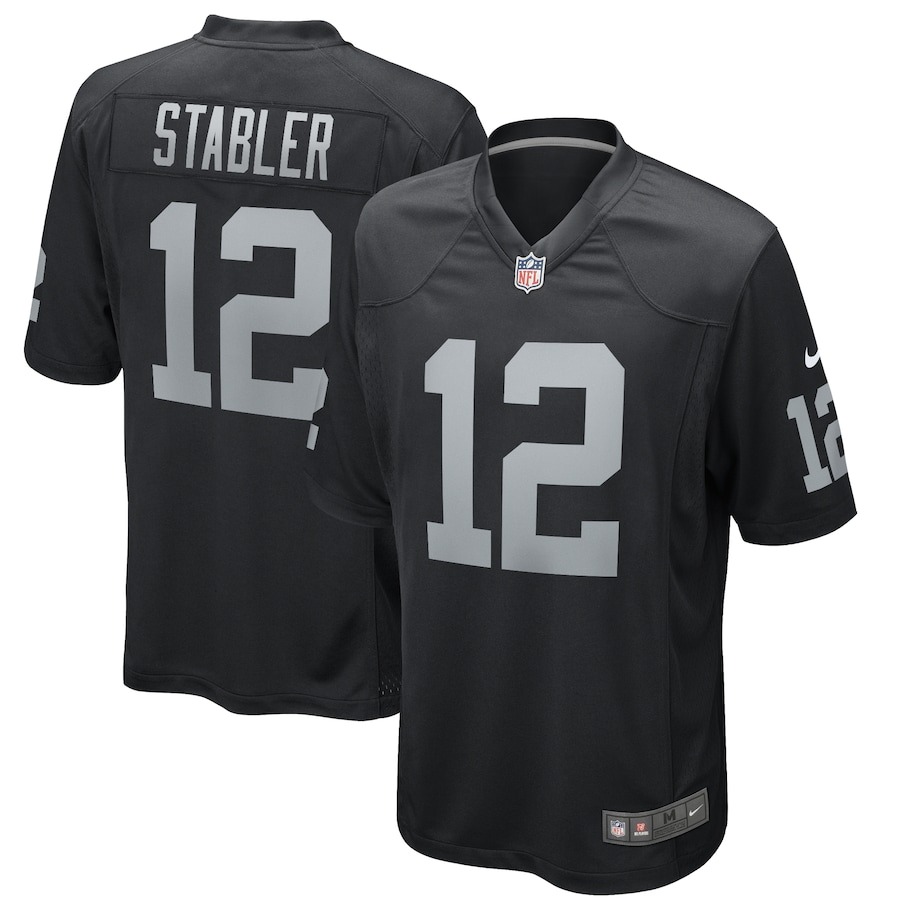 Men's Las Vegas Raiders Ken Stabler Nike Black Game Retired Player Jersey - Jersey