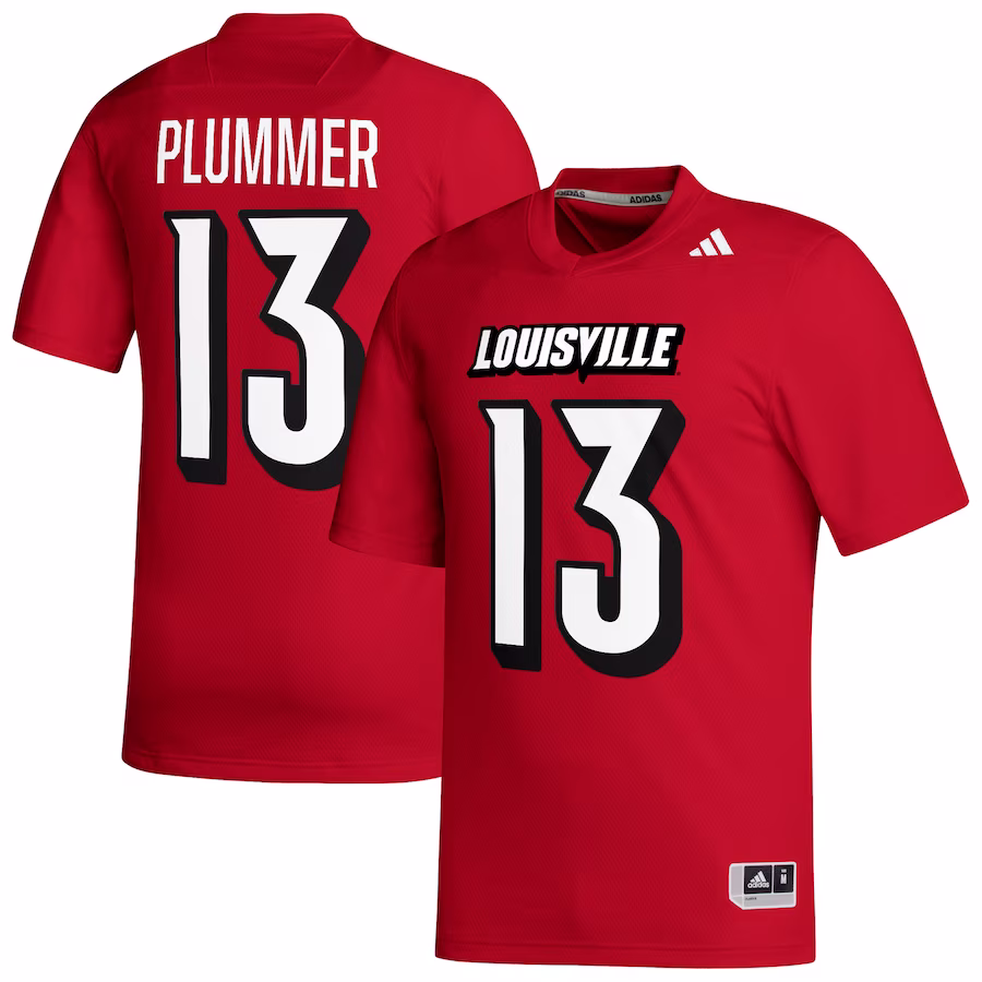 Jack Plummer Louisville Cardinals adidas NIL Football Player Jersey - Red - Jersey