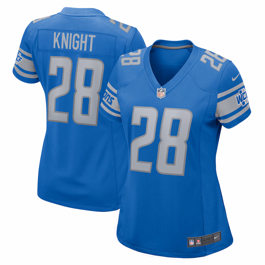 Women's Detroit Lions Zonovan Knight Nike  Blue Team Game Jersey - Jersey