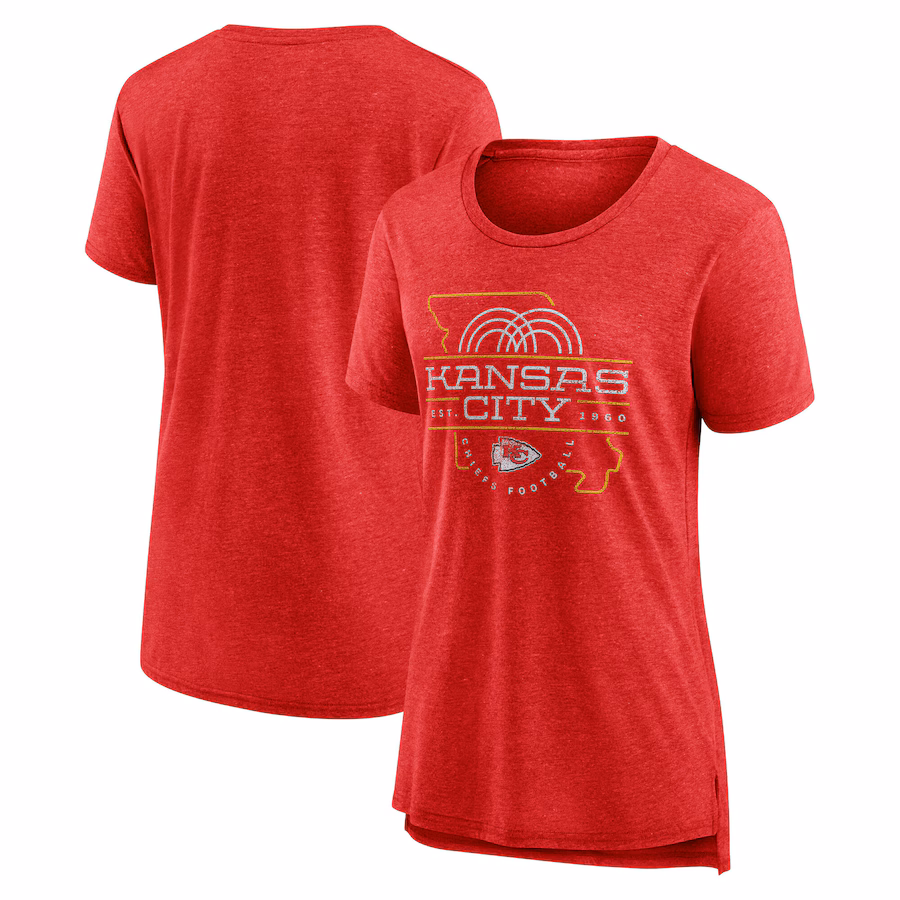 Women's Kansas City Chiefs Nike Red Vintage Graphic Tri-Blend Scoop Neck T-Shirt - Jersey