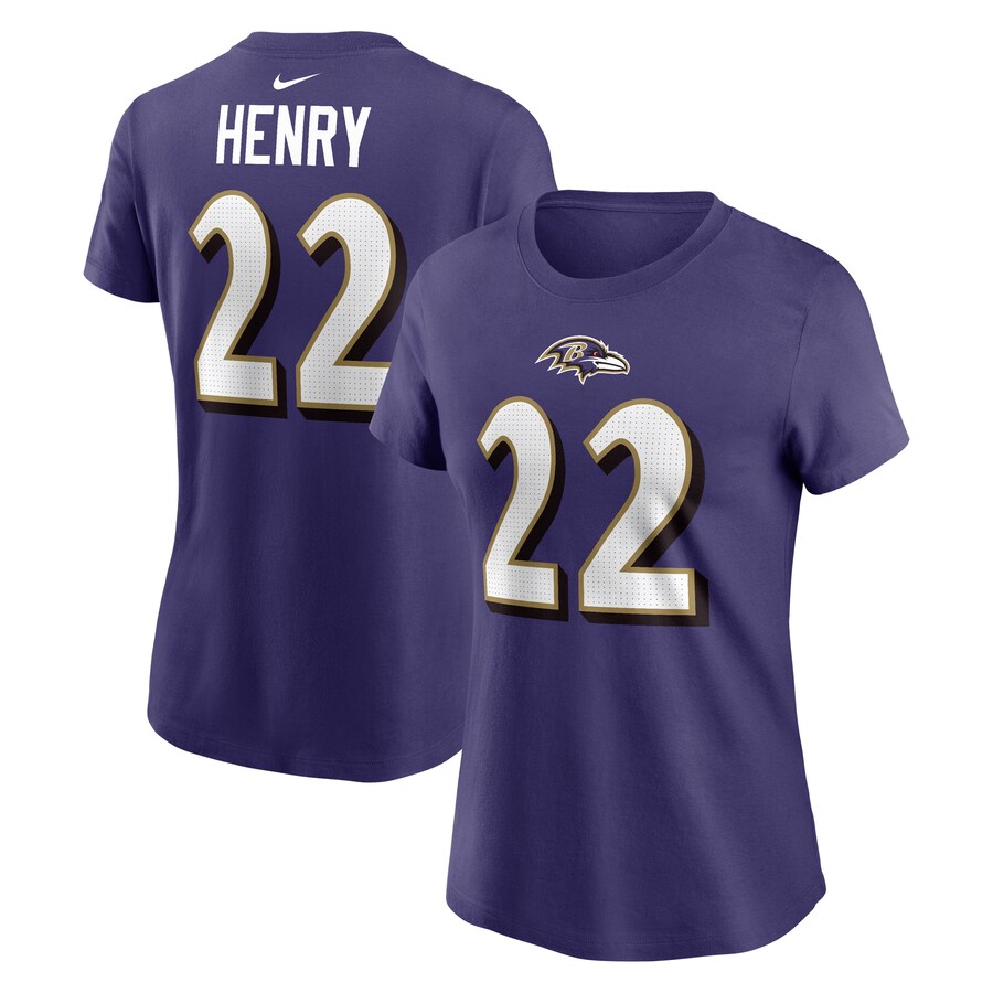 Women's Baltimore Ravens Derrick Henry Nike Purple Player Name & Number T-Shirt - Jersey