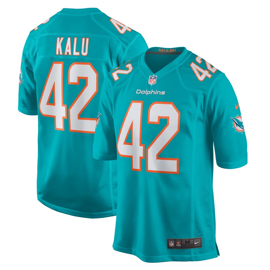 Men's Miami Dolphins Joshua Kalu Nike  Aqua Team Game Jersey - Jersey