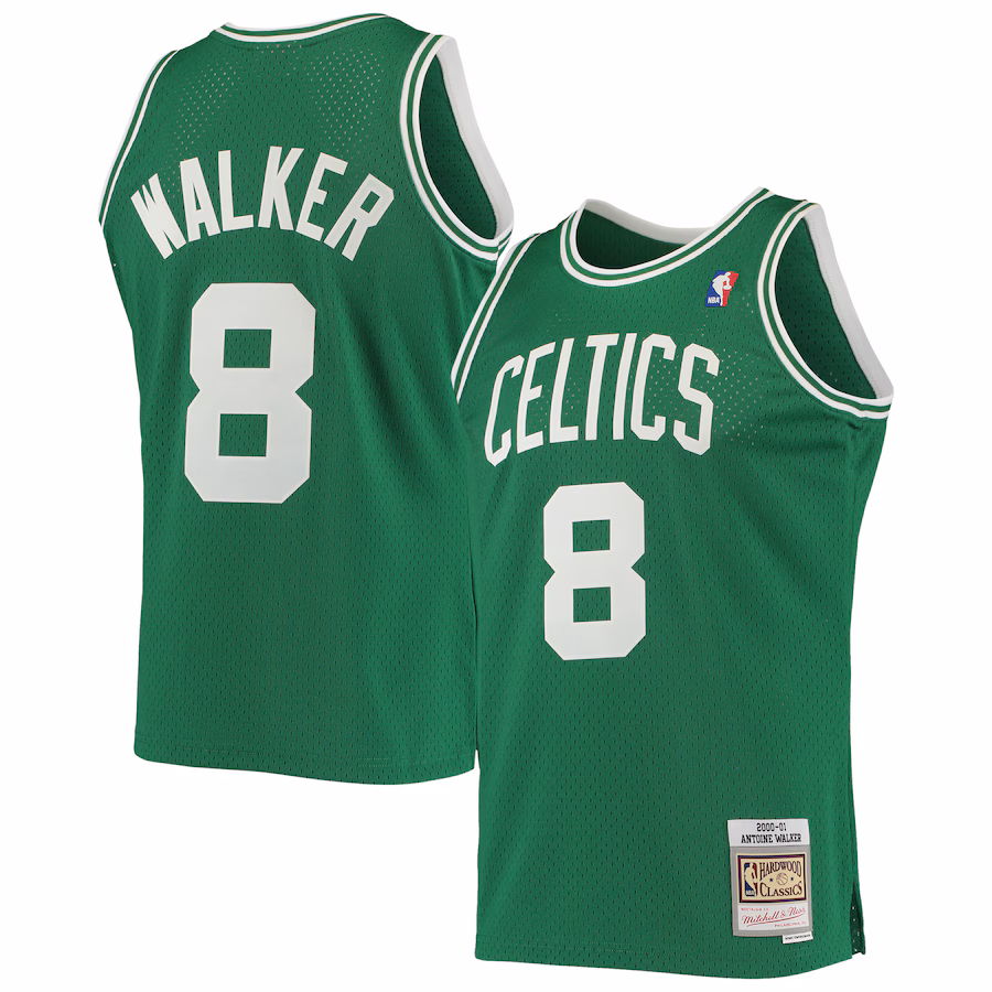 Men's Boston Celtics Antoine Walker Mitchell & Ness Kelly Green 2001/02 Hardwood Classics Swingman Jersey - Jersey