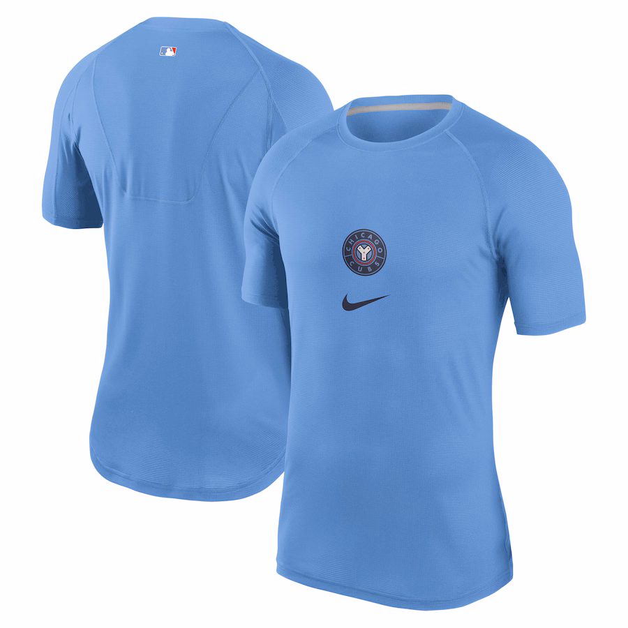 Men's Chicago Cubs Nike Royal City Connect Performance Raglan Base Layer Top - Jersey