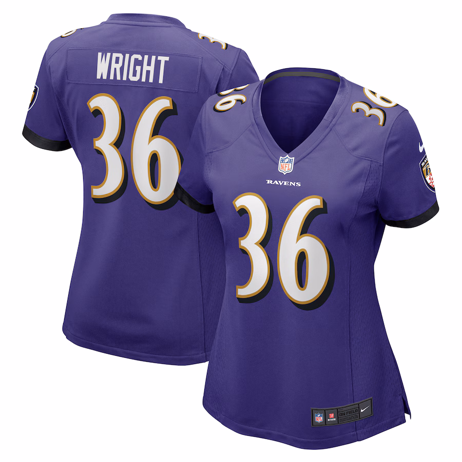 Women's Baltimore Ravens Owen Wright Nike Purple Game Jersey - Jersey