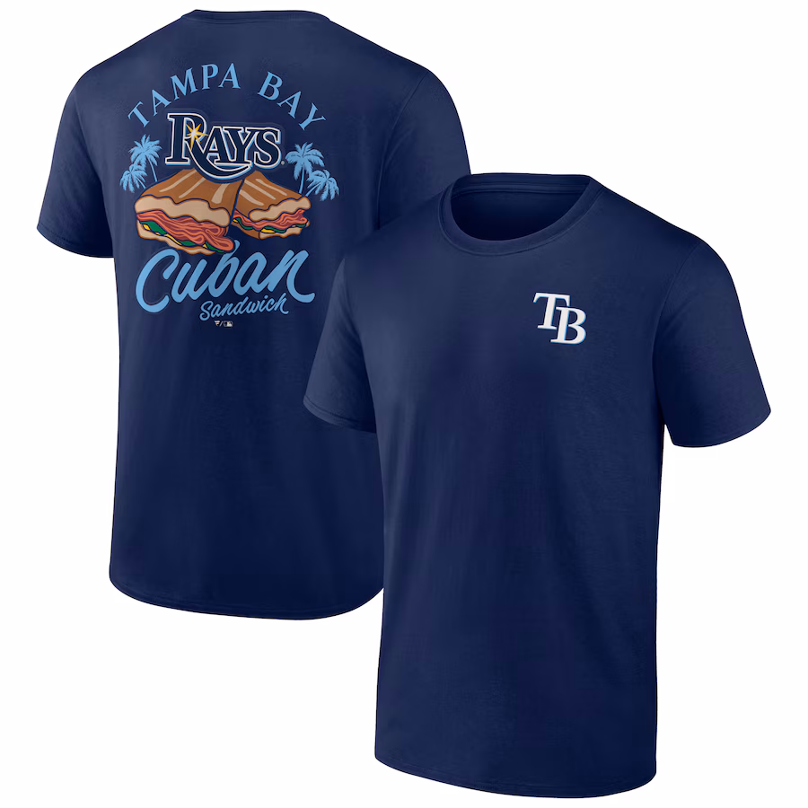 Men's Tampa Bay Rays Navy Cuban Sandwich T-Shirt - Jersey