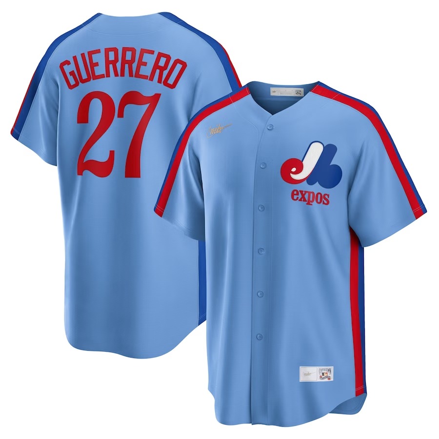 Men's Montreal Expos Vladimir Guerrero Nike Powder Blue Road Cooperstown Collection Player Jersey - Jersey
