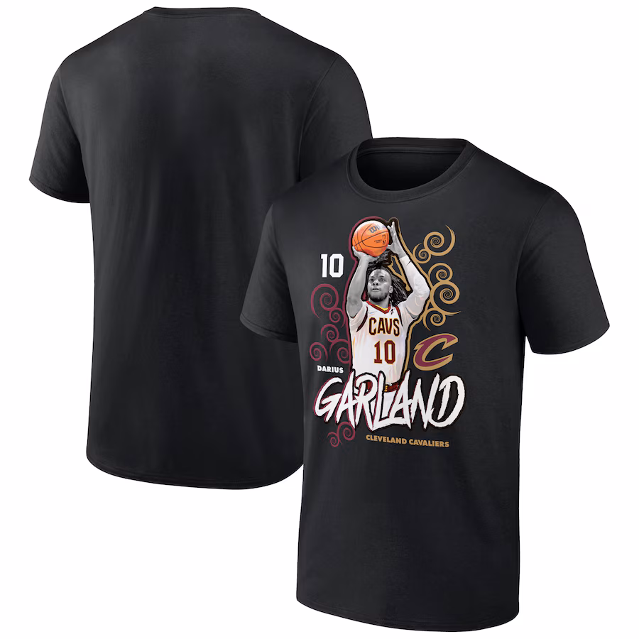 Men's Cleveland Cavaliers Darius Garland Black Competitor T-Shirt - Jersey