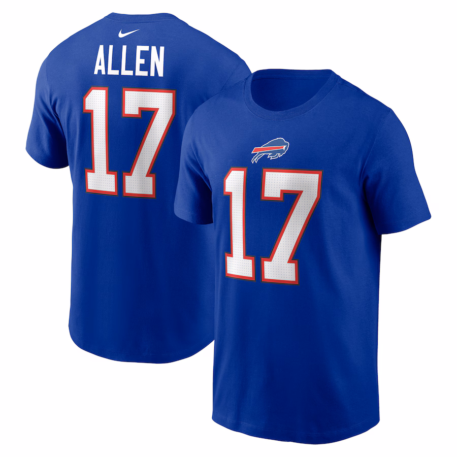 Men's Buffalo Bills Josh Allen Nike Royal Player Name & Number T-Shirt - Jersey