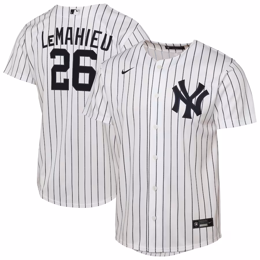 Youth New York Yankees DJ LeMahieu Nike White Home Replica Player Jersey - Jersey