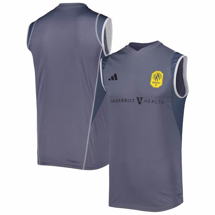 Men's Nashville SC adidas Gray 2023 On-Field Sleeveless Training Jersey - Jersey