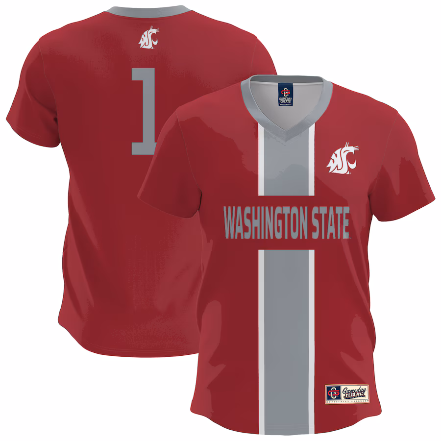 Youth GameDay Greats  Crimson Washington State Cougars Lightweight Soccer Fashion Jersey - Jersey