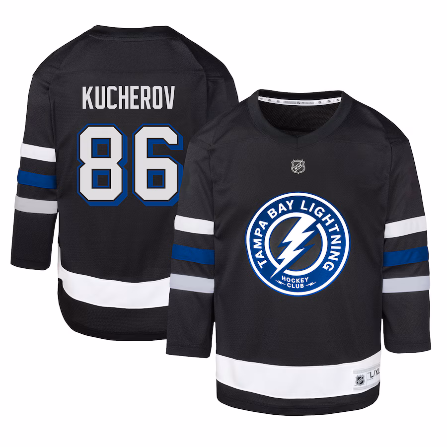 Youth Tampa Bay Lightning Nikita Kucherov Black Alternate Replica Player Jersey - Jersey