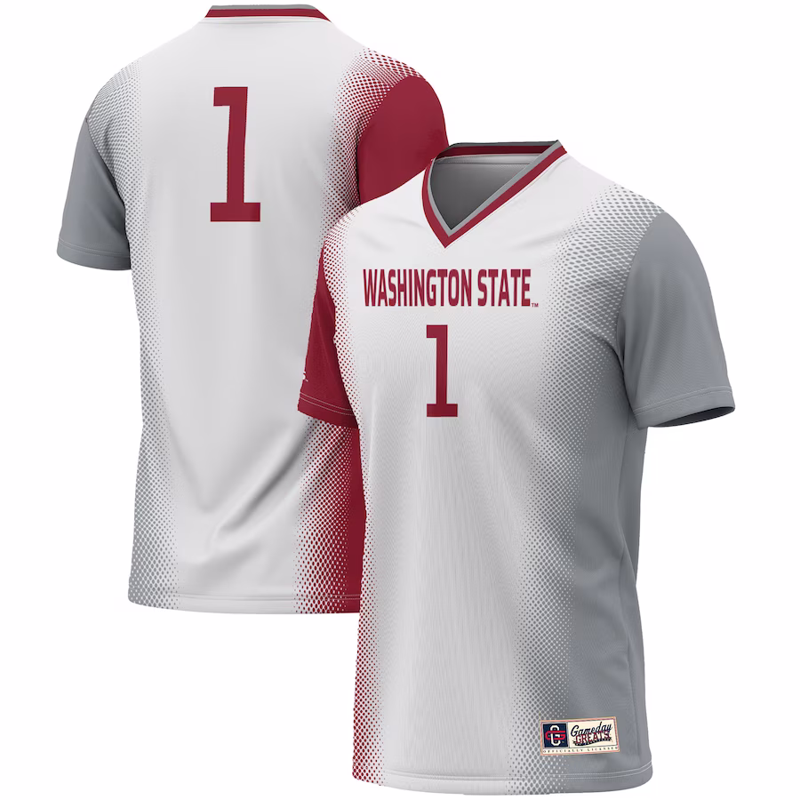 #1 Washington State Cougars GameDay Greats Unisex  Lightweight Women's Soccer Jersey - White - Jersey