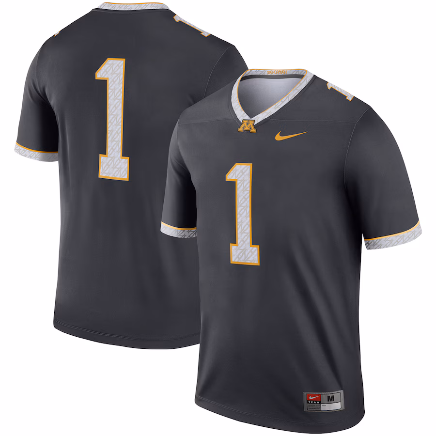 Men's Nike Gray #1 Minnesota Golden Gophers Legend Alternate Jersey - Jersey