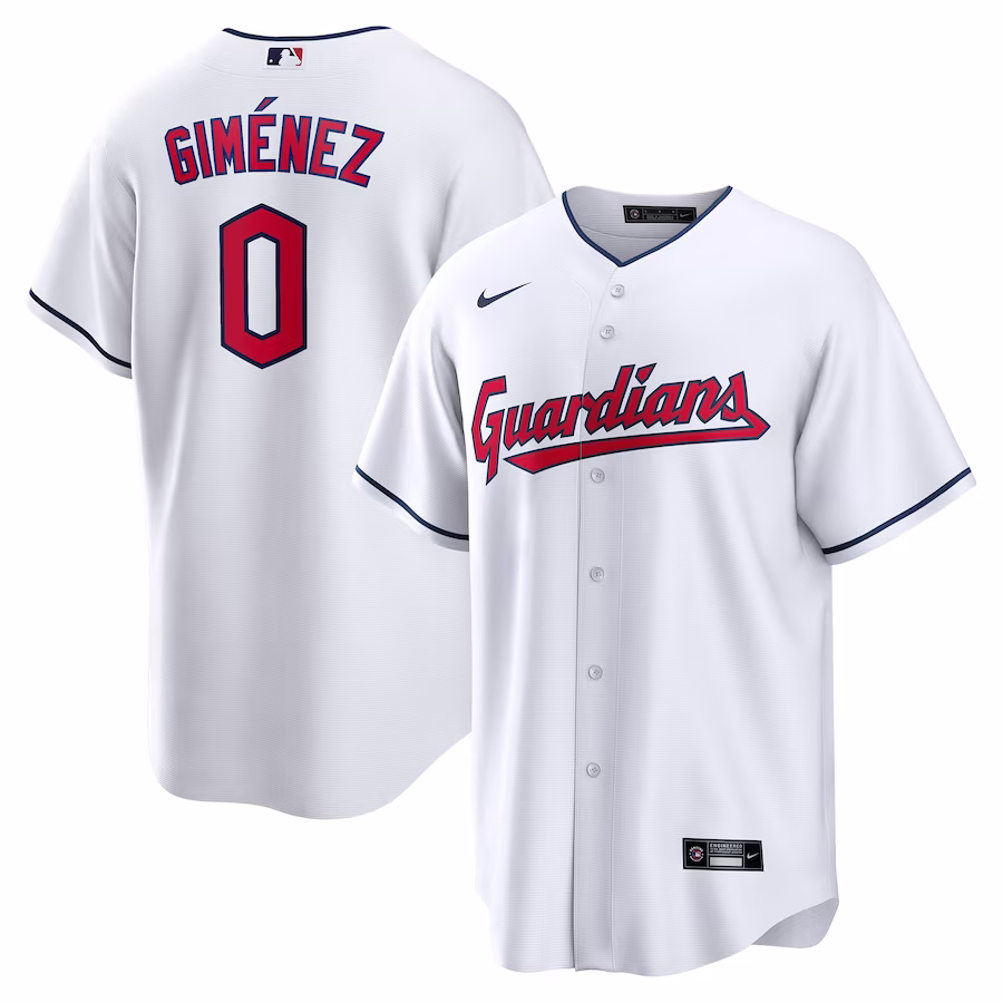 Men's Cleveland Guardians Andrés Giménez Nike White Home  Replica Player Jersey - Jersey