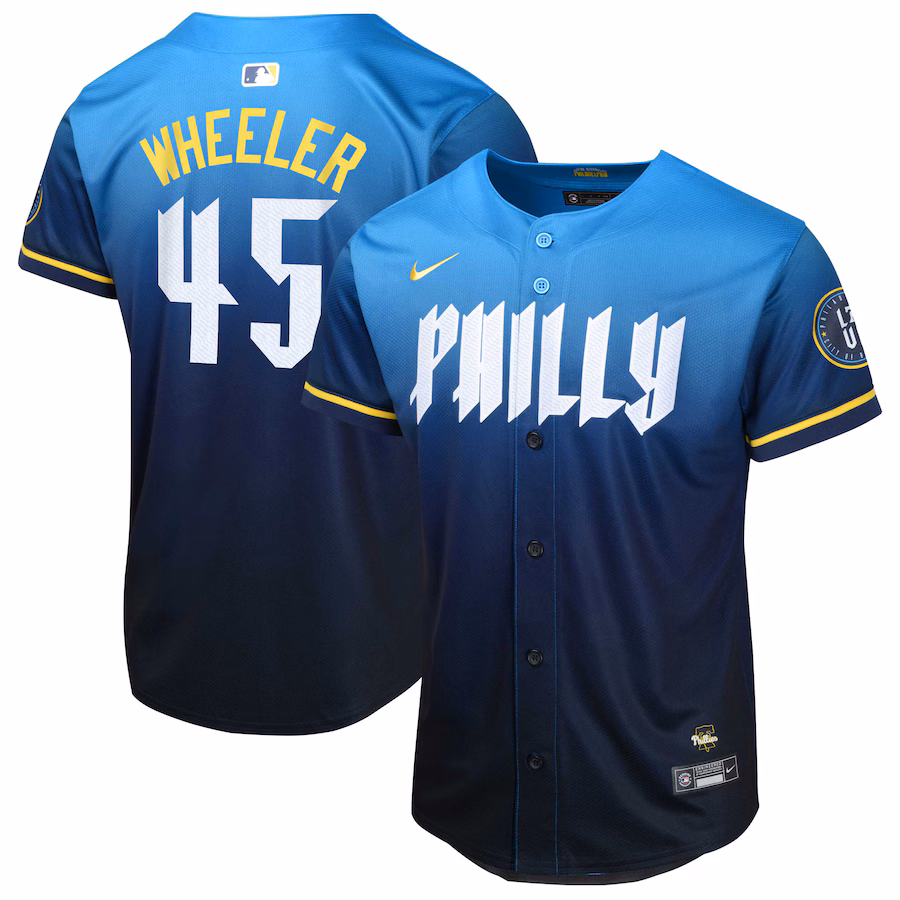 Youth Philadelphia Phillies Zack Wheeler Nike Blue 2024 City Connect Limited Player Jersey - Jersey