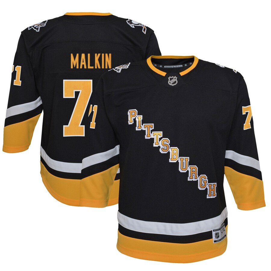 Youth Pittsburgh Penguins Evgeni Malkin Black 2021/22 Alternate Premier Player Jersey - Jersey