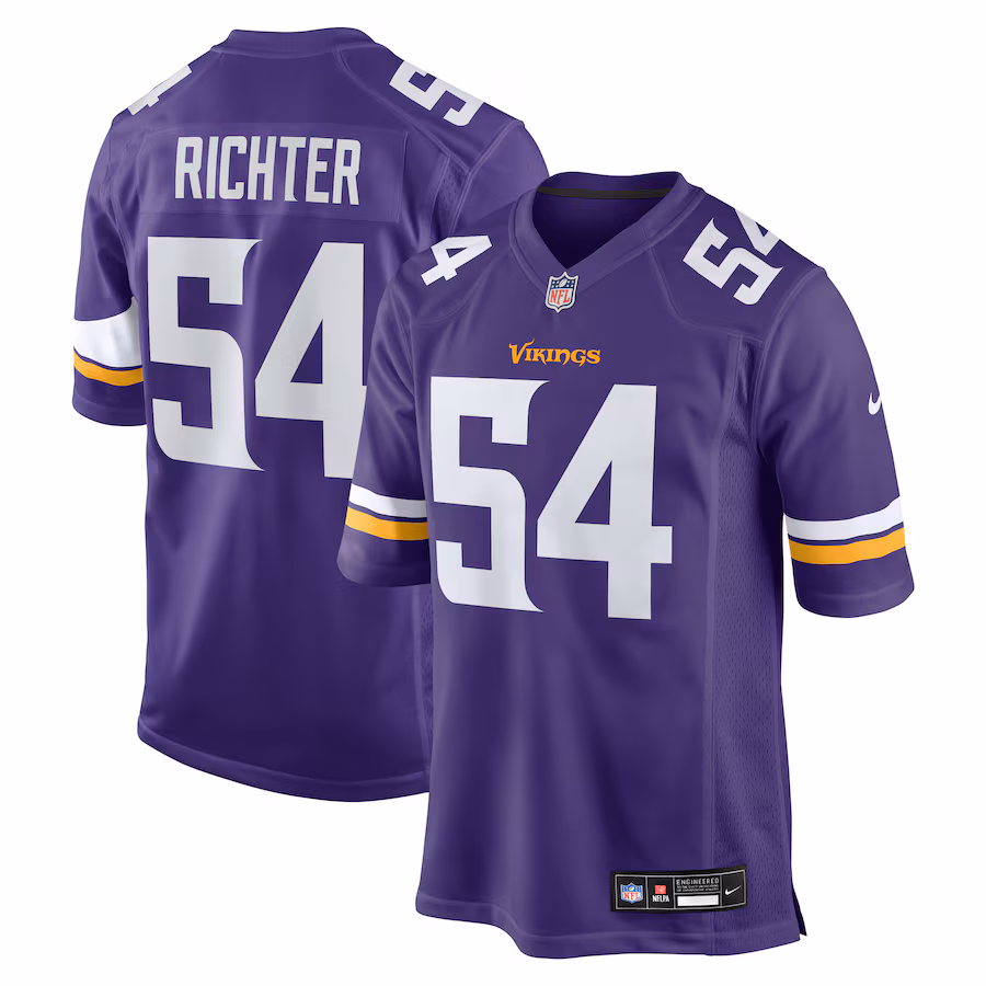 Men's Minnesota Vikings Bo Richter Nike Purple Team Game Jersey - Jersey