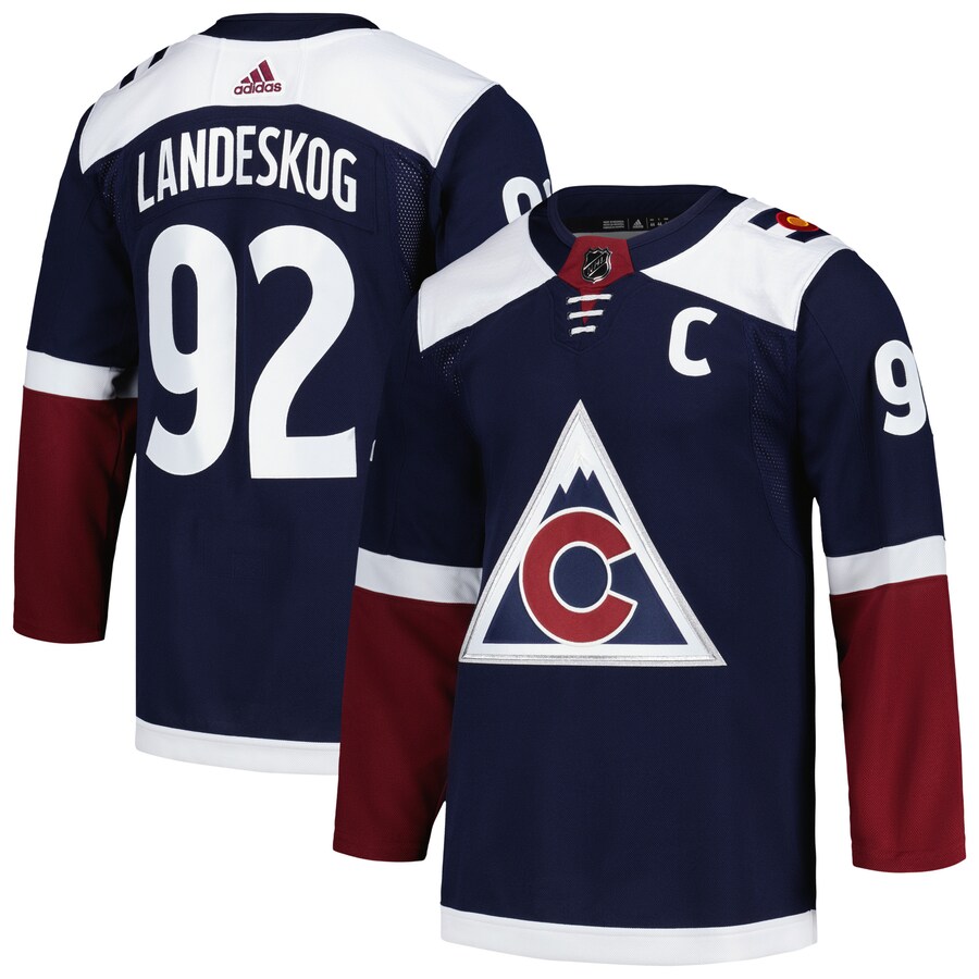 Men's Colorado Avalanche Gabriel Landeskog adidas Navy Alternate Captain Patch Primegreen Authentic Pro Player Jersey - Jersey