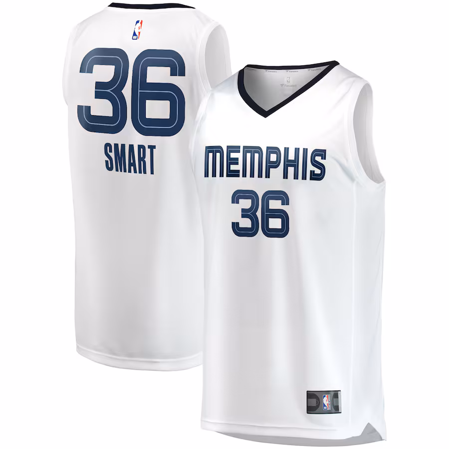 Men's Memphis Grizzlies Marcus Smart Fanatics White Fast Break Player Jersey - Association Edition - Jersey
