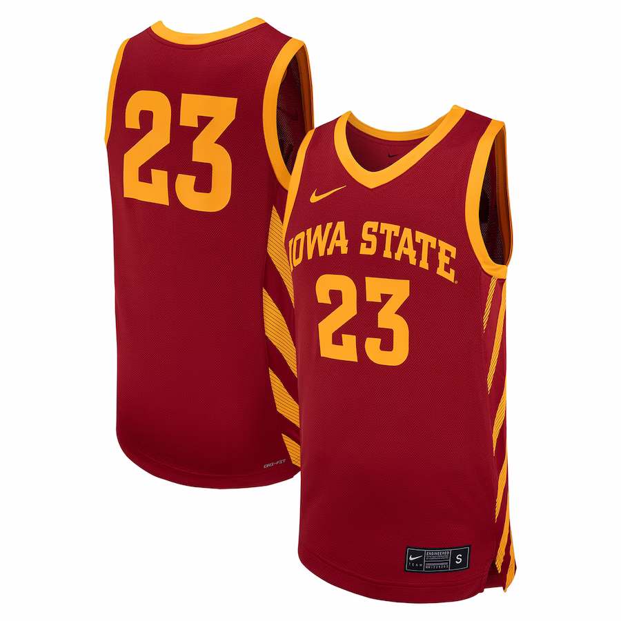 #23 Iowa State Cyclones Nike Replica Basketball Jersey - Cardinal - Jersey