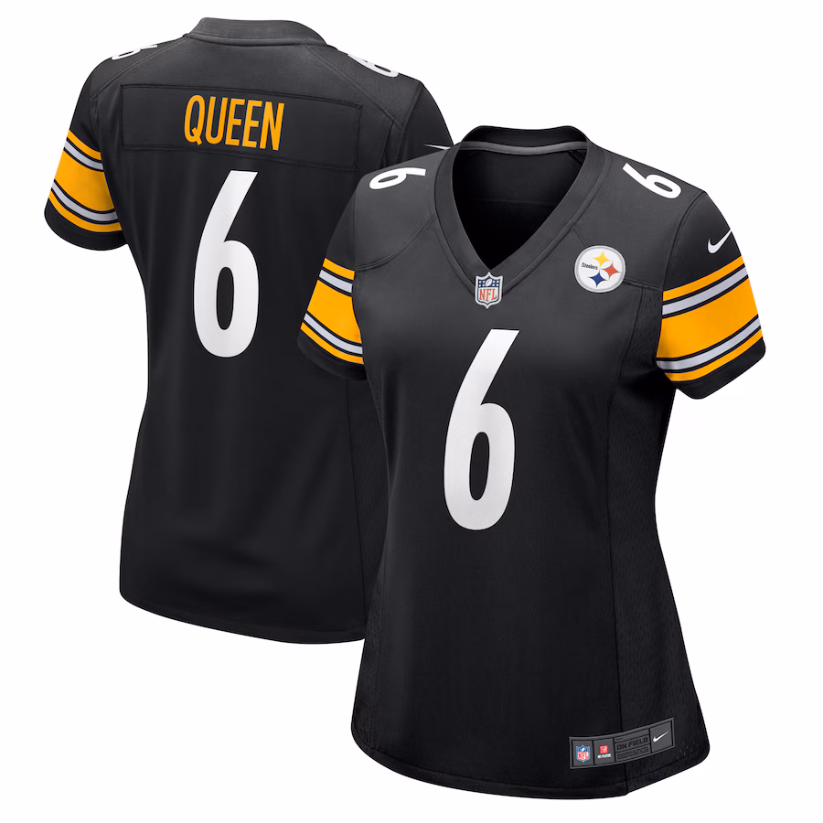 Women's Pittsburgh Steelers Patrick Queen Nike Black Team Game Jersey - Jersey